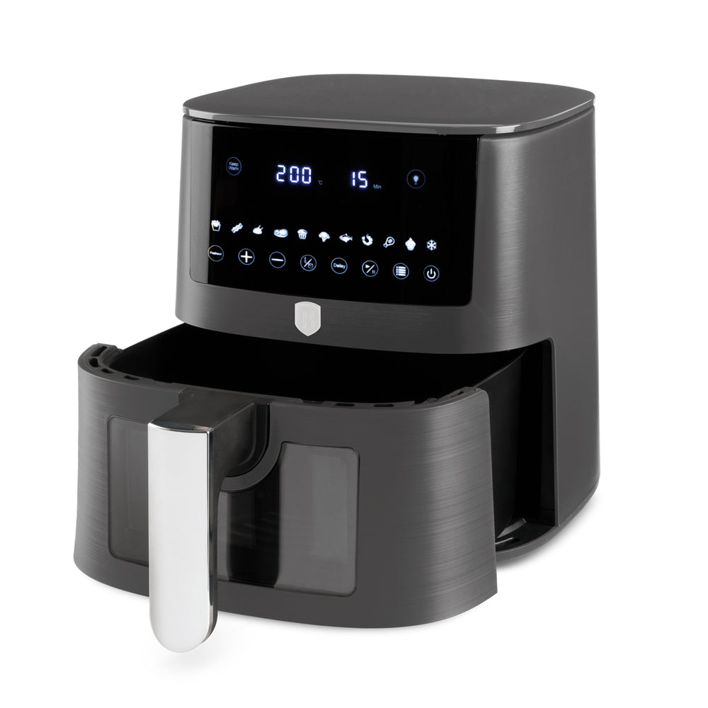 BerlingerHaus Airfryer XXXL Matte Anthracite - with Viewing Window - 8 Liters - 1650W