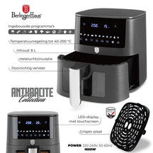 BerlingerHaus Airfryer XXXL Matte Anthracite - with Viewing Window - 8 Liters - 1650W