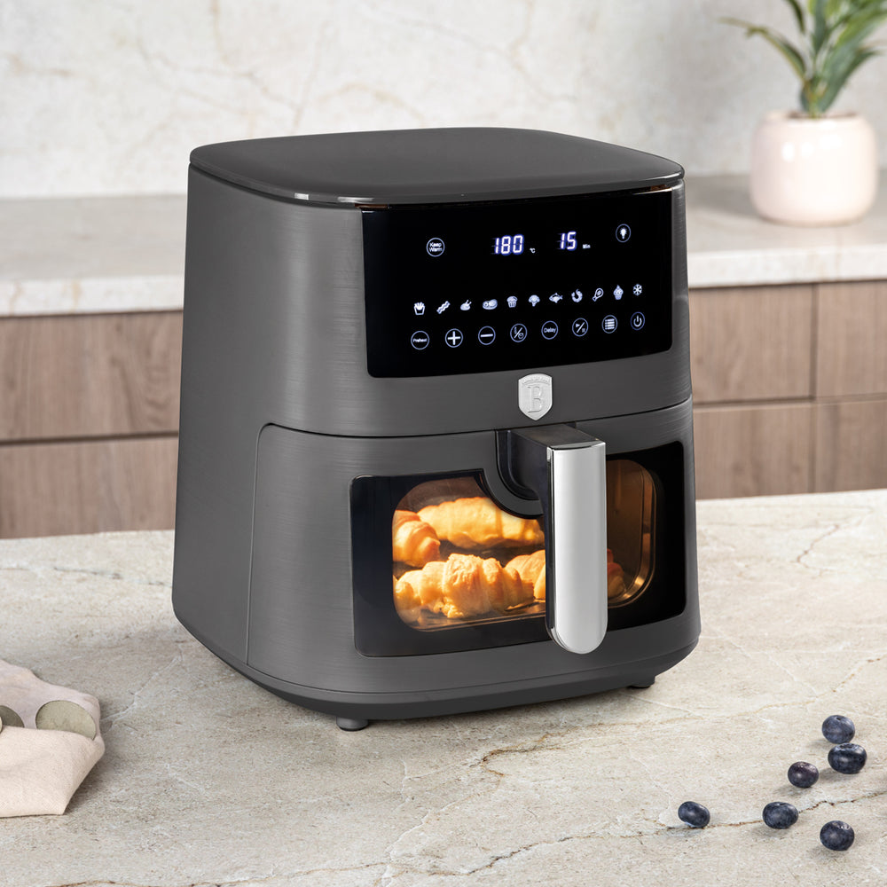 BerlingerHaus Airfryer XXXL Matte Anthracite - with Viewing Window - 8 Liters - 1650W