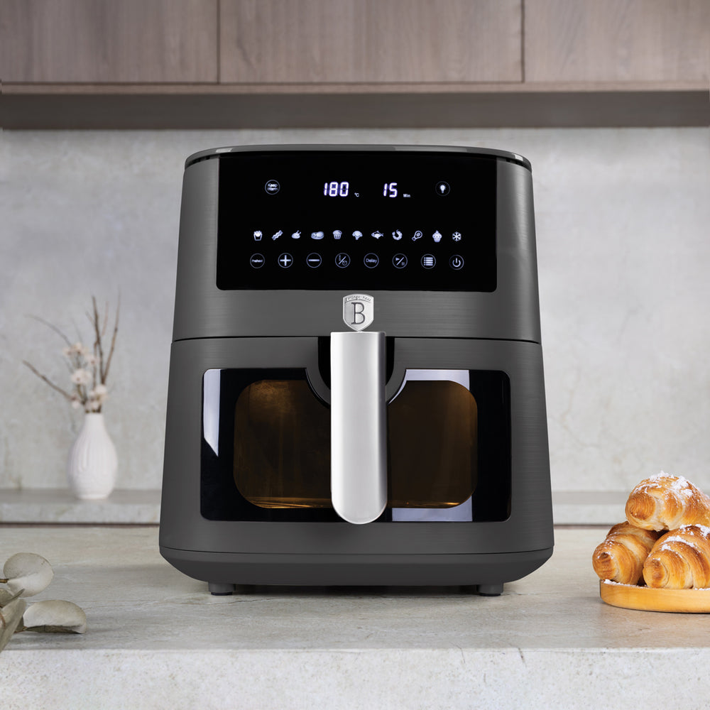 BerlingerHaus Airfryer XXXL Matte Anthracite - with Viewing Window - 8 Liters - 1650W