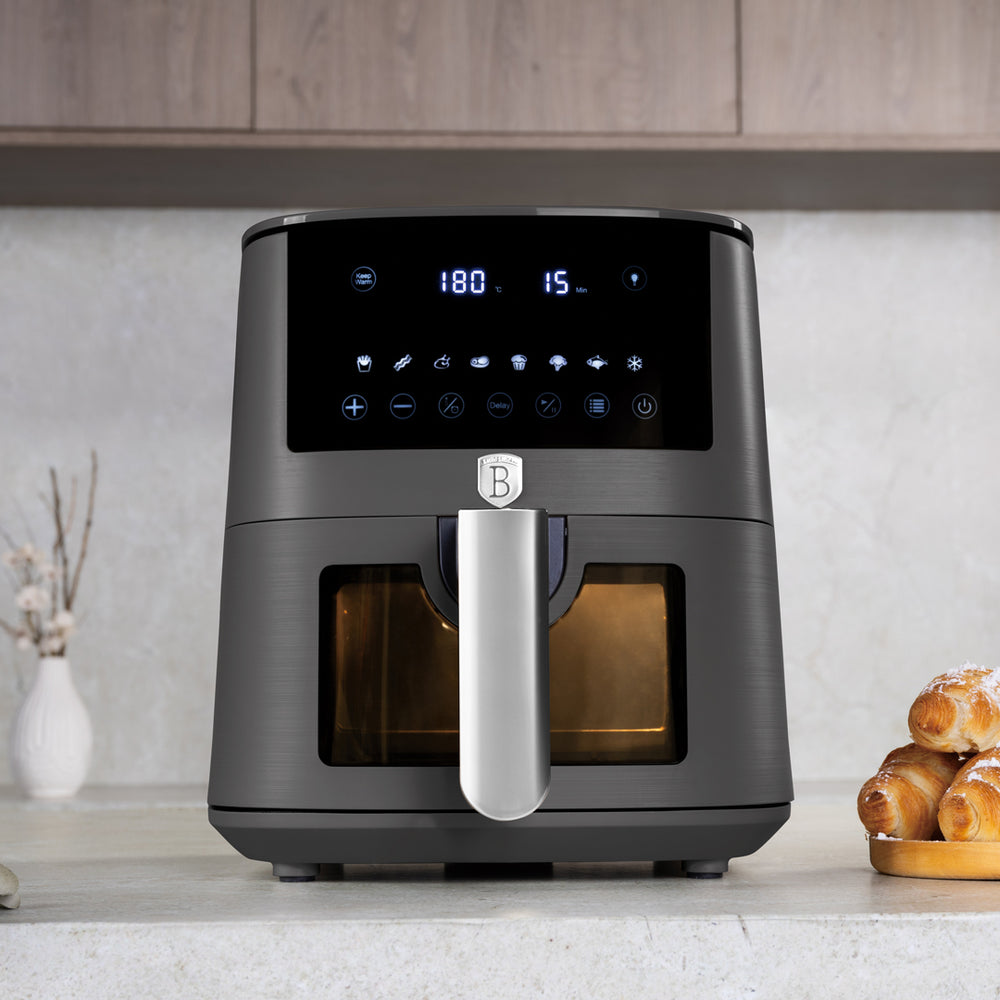 BerlingerHaus Airfryer XL Matt Anthracite - with Viewing Window - 5 Liters - 1400W