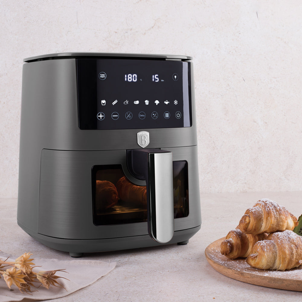 BerlingerHaus Airfryer XL Matt Anthracite - with Viewing Window - 5 Liters - 1400W