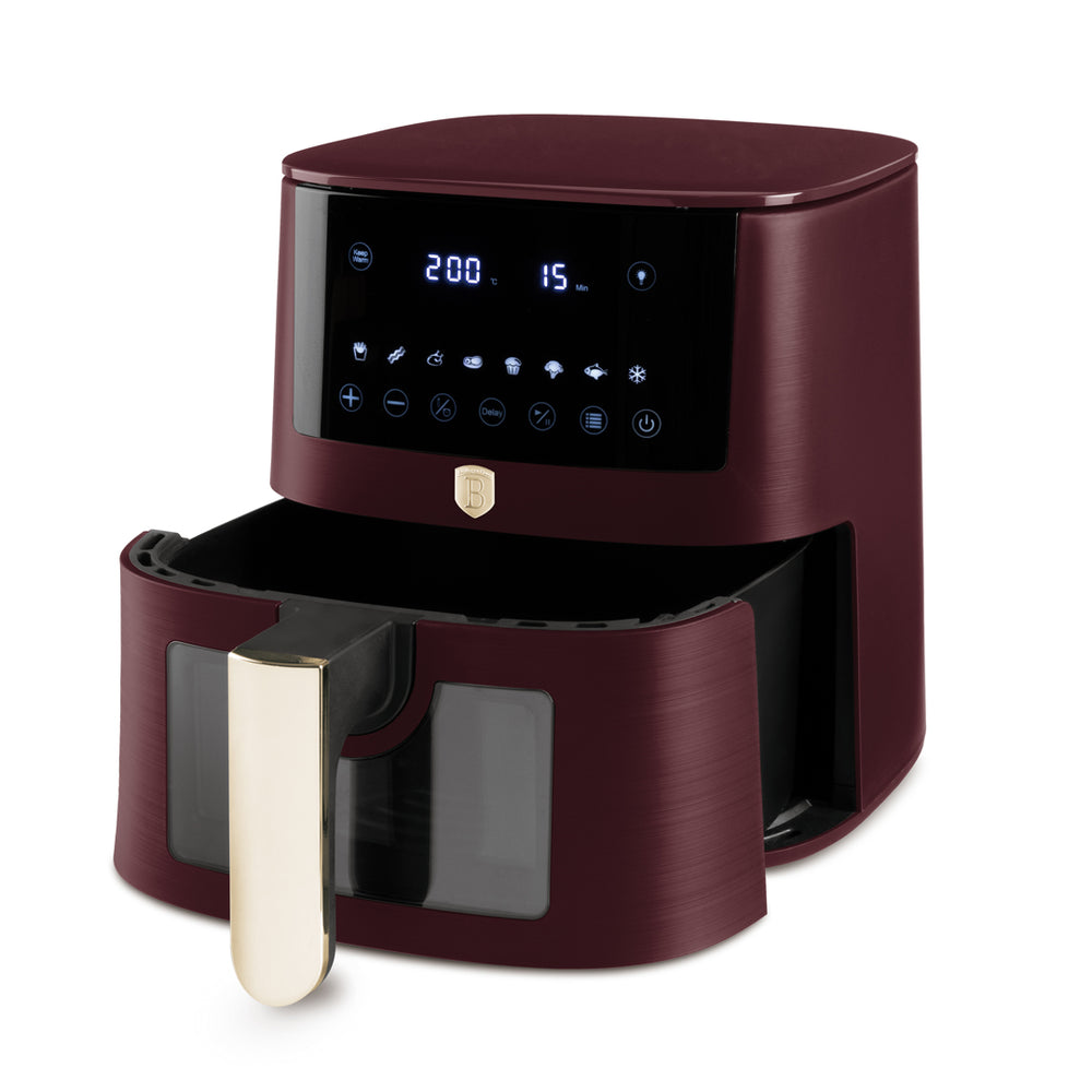 BerlingerHaus Airfryer XL Matt Burgundy - with Viewing Window - 5 Liters - 1400W