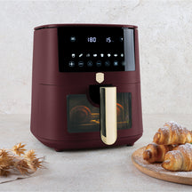 BerlingerHaus Airfryer XL Matt Burgundy - with Viewing Window - 5 Liters - 1400W