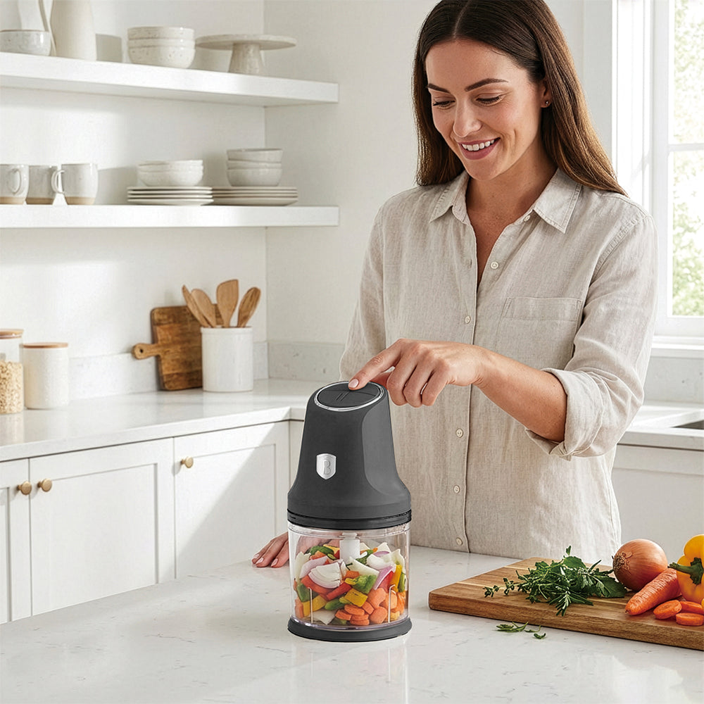 BerlingerHaus Food Chopper Anthracite - 2-in-1 - 4 Blades - 300W