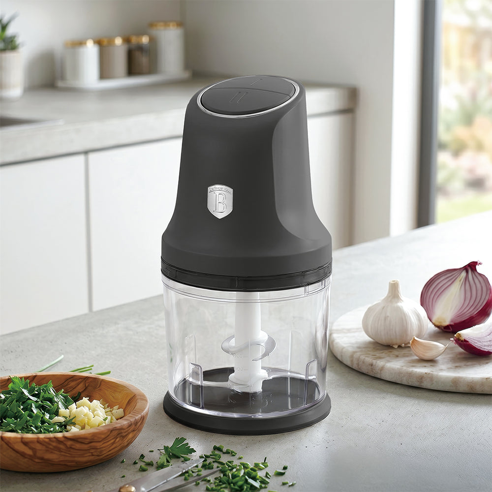 BerlingerHaus Food Chopper Anthracite - 2-in-1 - 4 Blades - 300W