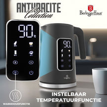 BerlingerHaus Electric Kettle Digital Matt Anthracite - Temperature Setting - 1.7 Liter - 2200W