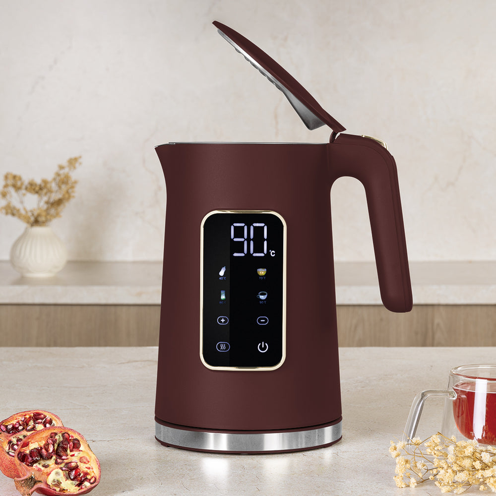 BerlingerHaus Electric Kettle Digital Matt Burgundy - Temperature Setting - 1.7 Liter - 2200W