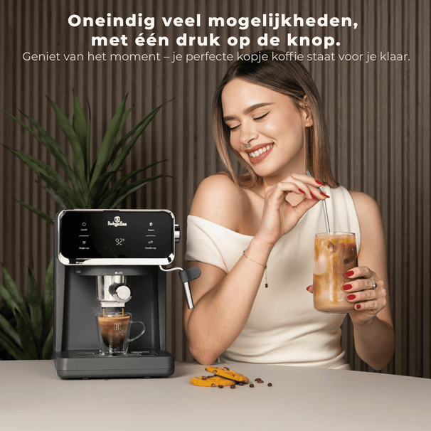 BerlingerHaus máquina de espresso / máquina de pistón digital mate antracita - 3-en-1 - 20 Bar - 1.0 litro
