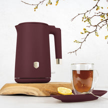 BerlingerHaus Electric Kettle Double-Walled Matt Burgundy - 1.7 Liter - 1800W
