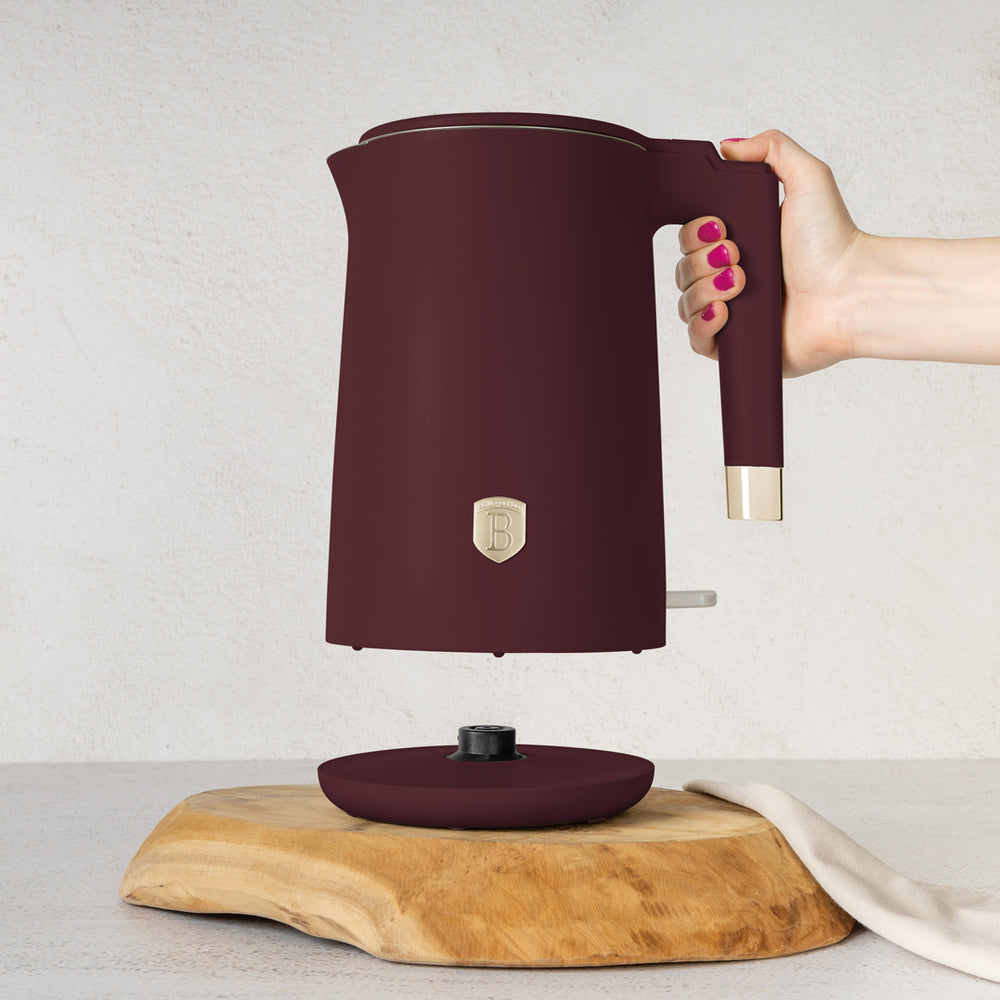 BerlingerHaus Electric Kettle Double-Walled Matt Burgundy - 1.7 Liter - 1800W