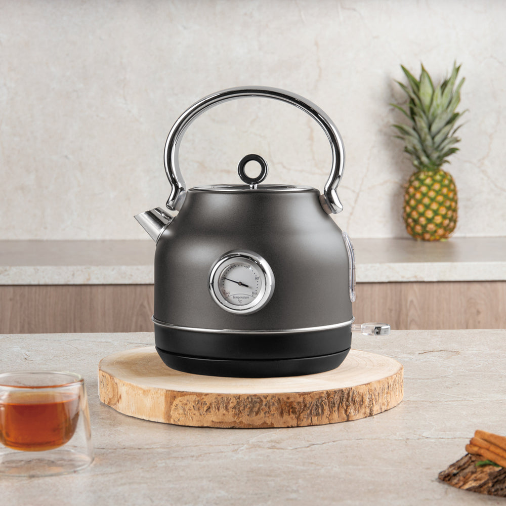 BerlingerHaus kettle Mat Antraciet - con termómetro - 1.7 liter - 2200W