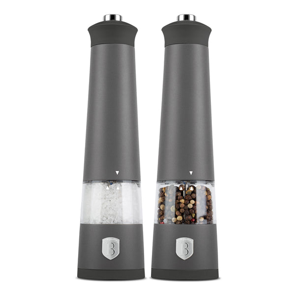 BerlingerHaus Electric Pepper and Salt Mill Set Matt Anthracite - Ceramic Mill - 2-Piece