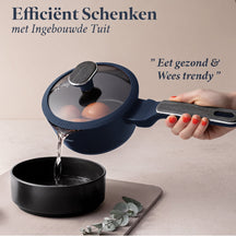 BerlingerHaus Cookware Set Matte Blue 11-Piece - Cooking Pots ø 20, 24, 28 cm, Frying Pans ø 24, 28 cm & Saucepan ø 16 cm - Suitable for All Heat Sources