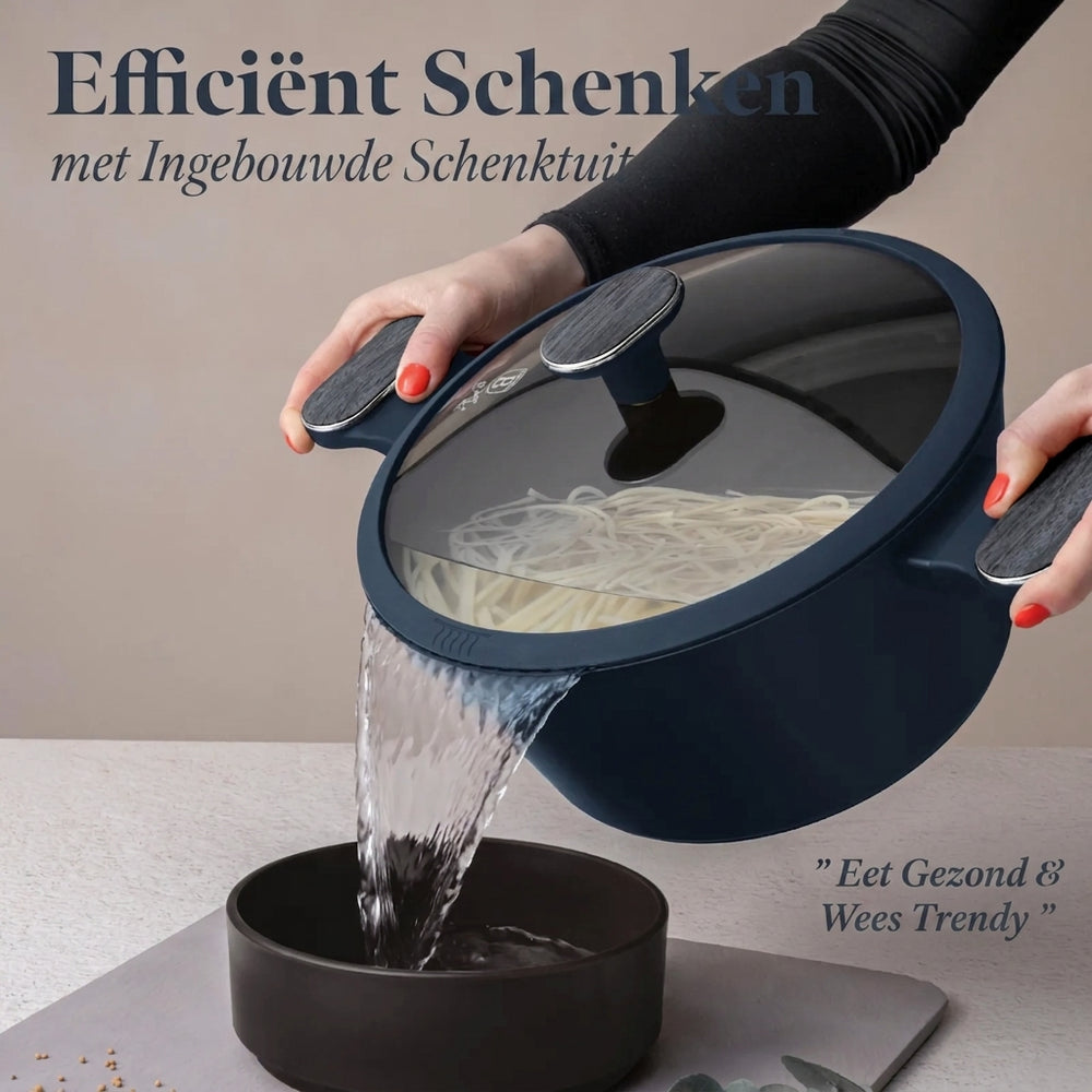 BerlingerHaus Cookware Set Matte Blue 11-Piece - Cooking Pots ø 20, 24, 28 cm, Frying Pans ø 24, 28 cm & Saucepan ø 16 cm - Suitable for All Heat Sources