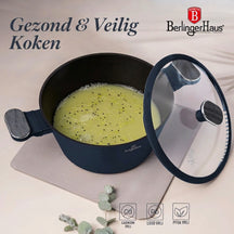 BerlingerHaus Cookware Set Matte Blue 11-Piece - Cooking Pots ø 20, 24, 28 cm, Frying Pans ø 24, 28 cm & Saucepan ø 16 cm - Suitable for All Heat Sources
