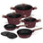 BerlingerHaus Cookware Set Nordic Matte Bordeaux 7-Piece - Cooking Pot ø 20, 24, 28 cm, Frying Pan ø 20 & 24 cm - Suitable for All Heat Sources