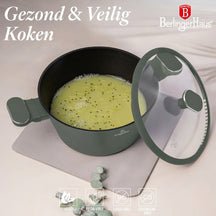 BerlingerHaus Cookware Set Matte Green 11-Piece - Cooking Pot ø 20, 24, 28 cm, Frying Pan ø 24, 28 cm & Saucepan ø 16 cm - Suitable for All Heat Sources