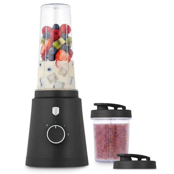 BerlingerHaus Smoothie Blender to Go Matt Anthracite - Includes 2 Cups - 320W