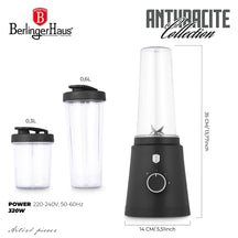 BerlingerHaus Smoothie Blender to Go Matt Anthracite - Includes 2 Cups - 320W