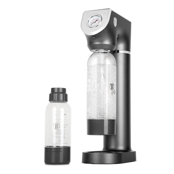 BerlingerHaus Soda Maker Matt Anthracite - Barometer - Includes 2 Bottles
