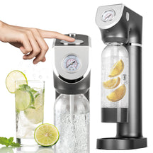 BerlingerHaus Soda Maker Matt Anthracite - Barometer - Includes 2 Bottles