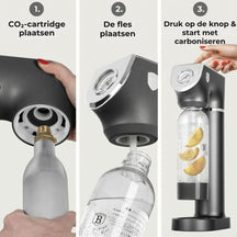 BerlingerHaus Soda Maker Matt Anthracite - Barometer - Includes 2 Bottles