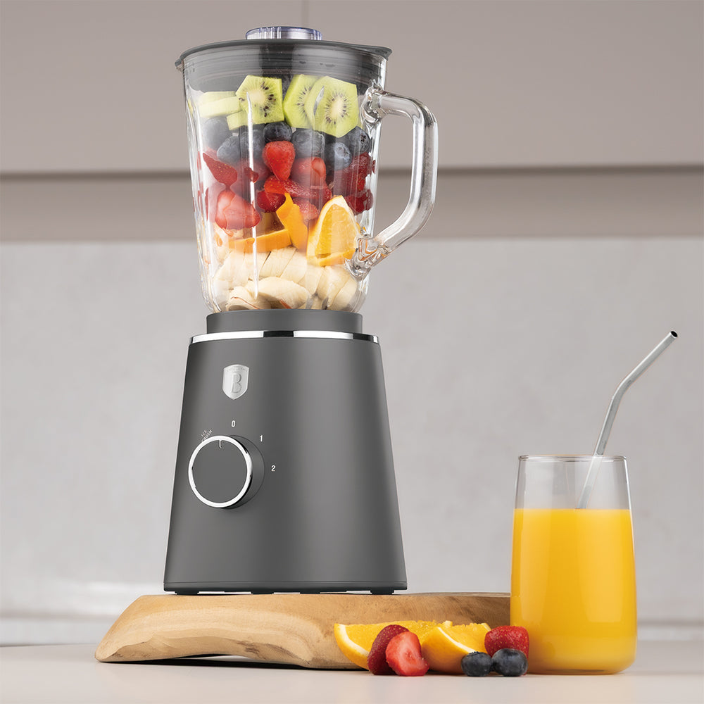 BerlingerHaus Table Blender Matt Anthracite - Glass Jug - 1.5 Liter - 1000W