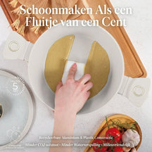 BerlingerHaus Cookware Set Matte Cream 11-Piece - Cooking Pots ø 20, 24, 28 cm, Frying Pans ø 24, 28 cm & Saucepan ø 16 cm - Suitable for All Heat Sources