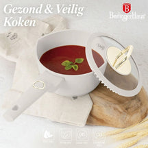 BerlingerHaus Cookware Set Matte Cream 11-Piece - Cooking Pots ø 20, 24, 28 cm, Frying Pans ø 24, 28 cm & Saucepan ø 16 cm - Suitable for All Heat Sources