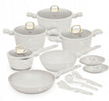 BerlingerHaus Cookware Set Matte Cream 11-Piece - Cooking Pots ø 20, 24, 28 cm, Frying Pans ø 24, 28 cm & Saucepan ø 16 cm - Suitable for All Heat Sources