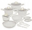BerlingerHaus Cookware Set Matte Cream 11-Piece - Cooking Pots ø 20, 24, 28 cm, Frying Pans ø 24, 28 cm & Saucepan ø 16 cm - Suitable for All Heat Sources