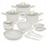 BerlingerHaus Cookware Set Matte Cream 11-Piece - Cooking Pots ø 20, 24, 28 cm, Frying Pans ø 24, 28 cm & Saucepan ø 16 cm - Suitable for All Heat Sources