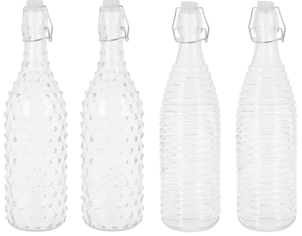 Cookinglife Clip Bottles Dots & Lines - 1 Liter - 4 pieces