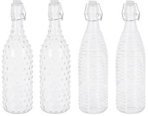 Cookinglife Botellas con Cierre de Abrazadera Dots & Lines - 1 Litro - 4 piezas