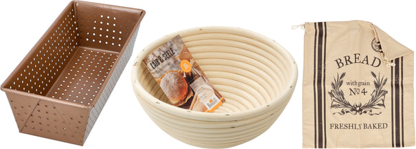 Set para hornear pan / Molde para pan - Cesta para fermentar - Bolsa para pan - Laib & Seele 3 piezas