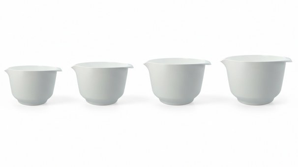Birkmann Set de Cuencos Mezcladores / Cuencos para Masa Cuencos de colores 4 piezas - 1.5, 2, 3 y 4 Litros - Blanco