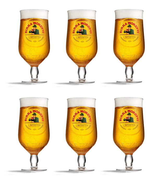 Vasos de cerveza Birra Moretti - 250 ml - 6 unidades