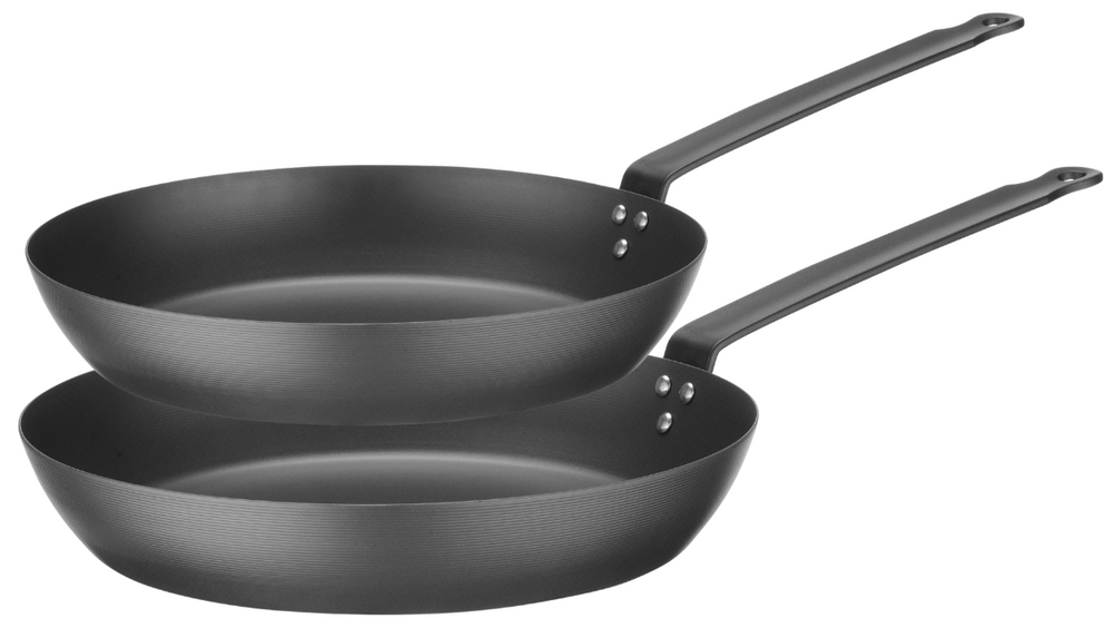 Blackwell Frying Pan Set Carbon Steel 2-Piece - ø 24 & 28 cm - suitable for all heat sources - without non-stick coating