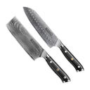 Blackwell Knife Set (Santoku knife + vegetable knife/Nakiri) - Japanese style - 67 layers damask steel - VG10 - 2-piece
