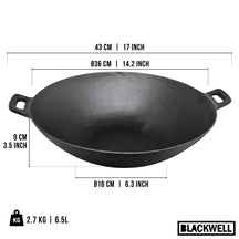 Blackwell wok pan cast iron Ø 36 cm / 6.5 litres – without non-stick coating – suitable for all heat sources