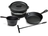 Blackwell Set Dutch Oven BBQ de hierro fundido 4 piezas Cacerola + Elevador, Sartén ø 20 cm y Cazo 18 cm - apto para todas las fuentes de calor - sin recubrimiento antiadherente