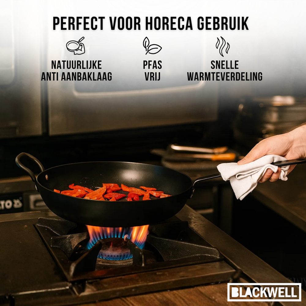 Blackwell Frying Pan Set Carbon Steel 3-piece - ø 20, 24 & 28 cm - suitable for all heat sources - without non-stick coating