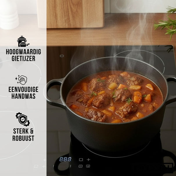 Blackwell cacerola con tapa cast iron hierro fundido ø 20 cm - sin antiadherente