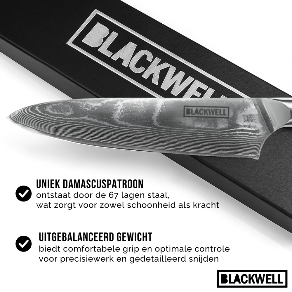 Blackwell Knife Set (Chef's knife + office knive) - Japanese style - 67 layers damask steel - VG10 - 2-piece
