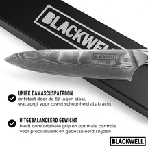 Blackwell Knife Set (Chef's knife + office knive) - Japanese style - 67 layers damask steel - VG10 - 2-piece