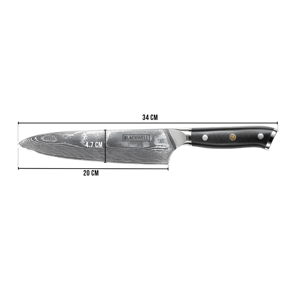 Blackwell Chef's knife - Japanese style - 67 layers damask steel - VG10 - 20 cm