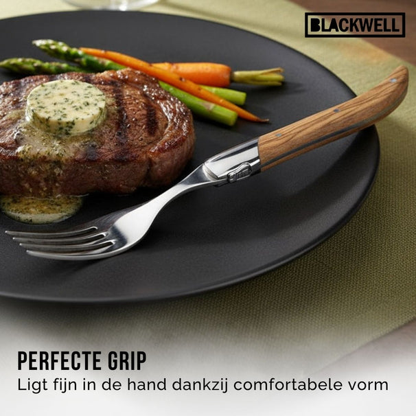 Blackwell Steak Forks Laguiole - Olive Wood - 6 Pieces