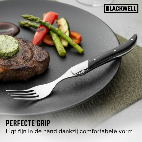 Tenedores de bistec Blackwell Laguiole - Madera de pakka - 6 piezas