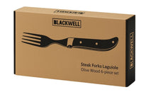 Tenedores de bistec Blackwell Laguiole - Madera de olivo - 6 piezas